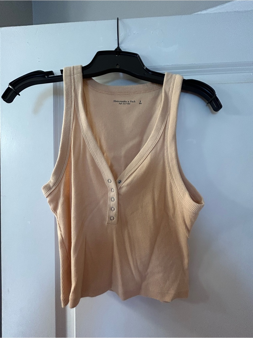 Abercrombie & Fitch Yellow Ribbed Henley Tank